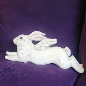 White Winged Rabbit Figurine